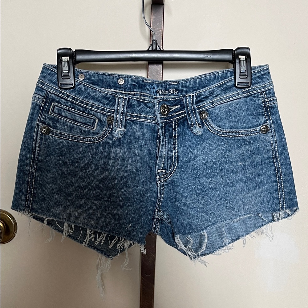 Miss Me Distressed Blue Jean Shorts